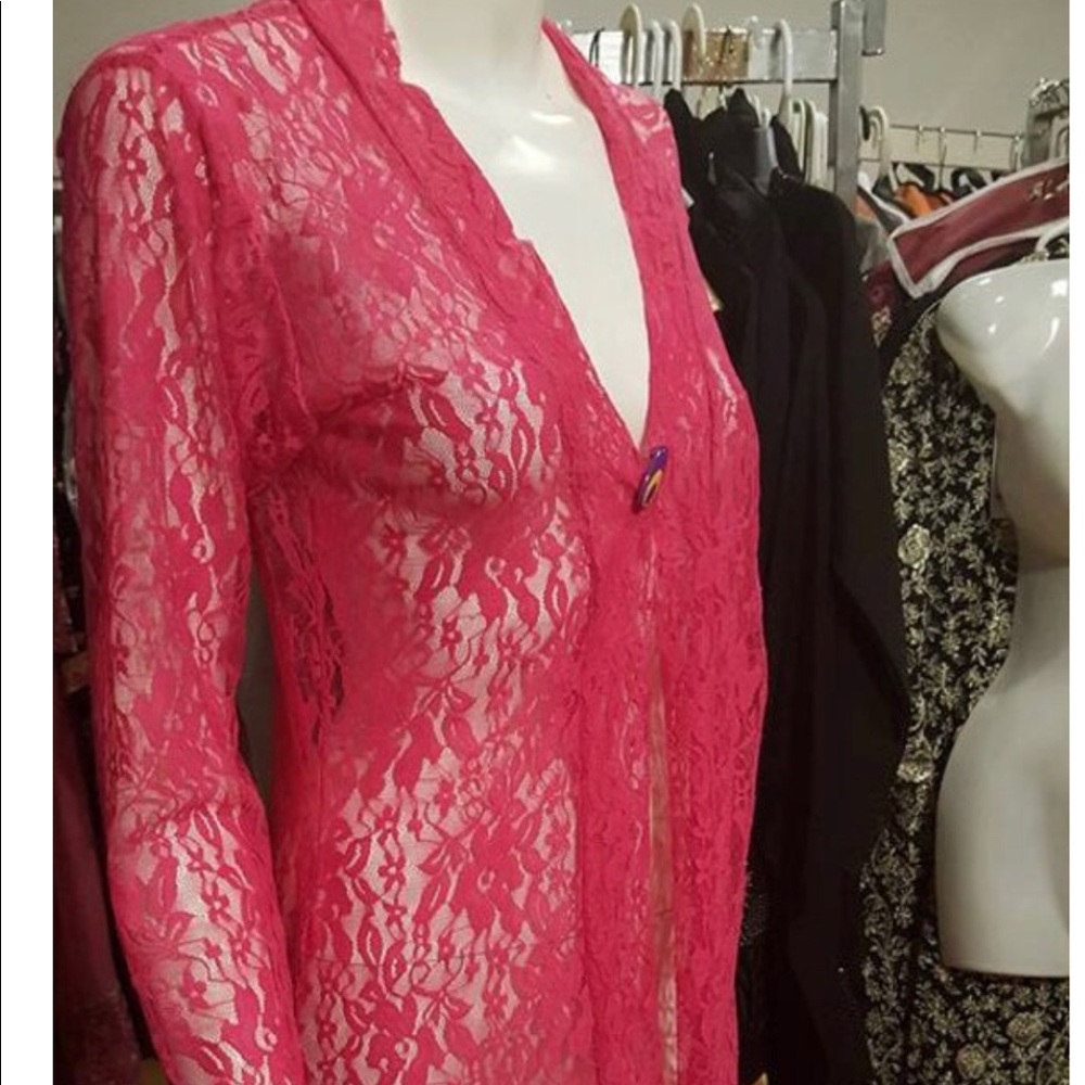 Long soft lace cardigan beach cover bikni coverup